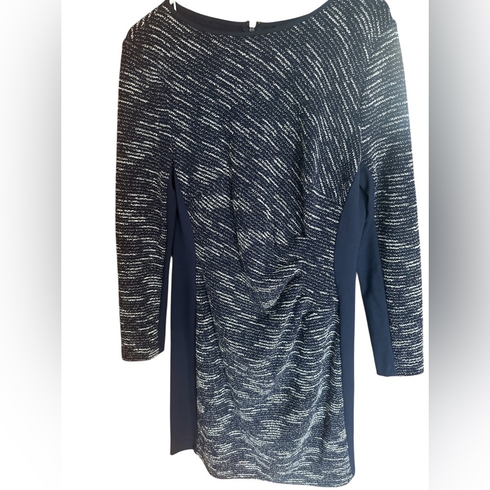 Lauren Ralph Lauren Navy and White Midi Dress